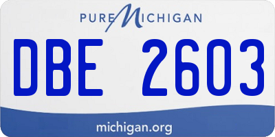 MI license plate DBE2603
