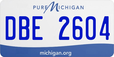 MI license plate DBE2604