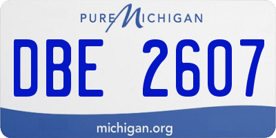 MI license plate DBE2607