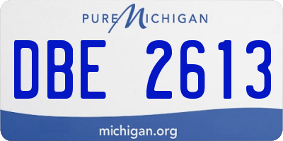 MI license plate DBE2613