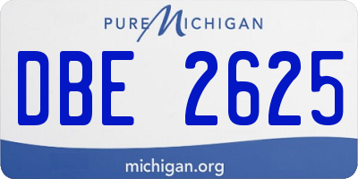 MI license plate DBE2625