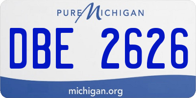 MI license plate DBE2626