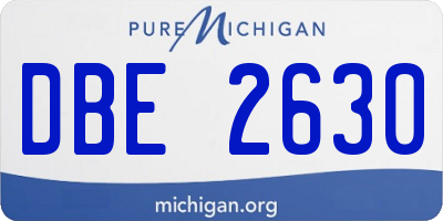 MI license plate DBE2630