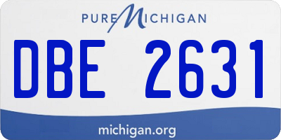 MI license plate DBE2631