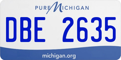MI license plate DBE2635