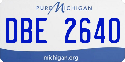 MI license plate DBE2640