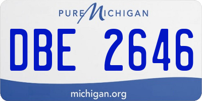MI license plate DBE2646