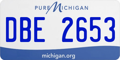 MI license plate DBE2653
