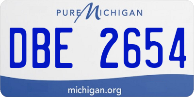 MI license plate DBE2654