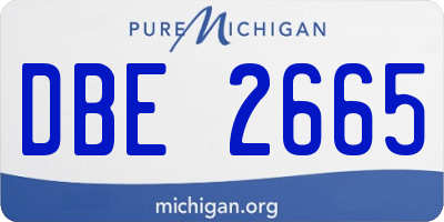 MI license plate DBE2665