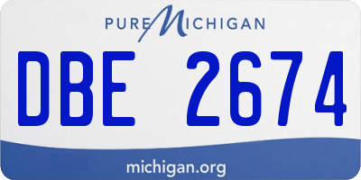 MI license plate DBE2674