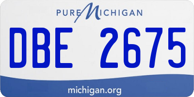 MI license plate DBE2675