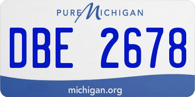 MI license plate DBE2678