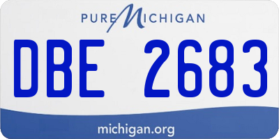 MI license plate DBE2683