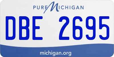 MI license plate DBE2695