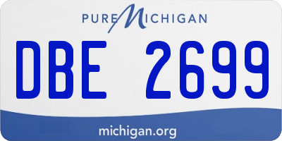 MI license plate DBE2699