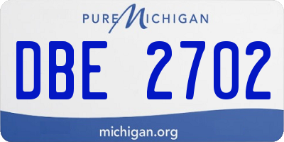 MI license plate DBE2702
