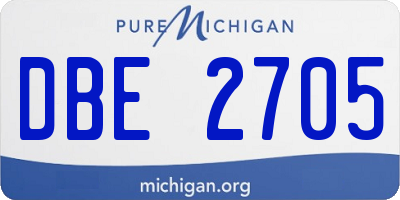 MI license plate DBE2705