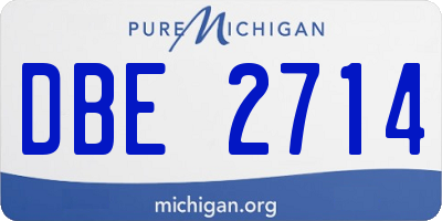 MI license plate DBE2714