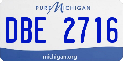 MI license plate DBE2716