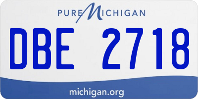 MI license plate DBE2718