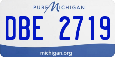 MI license plate DBE2719