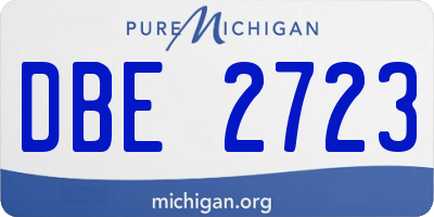 MI license plate DBE2723