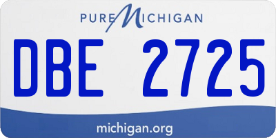 MI license plate DBE2725