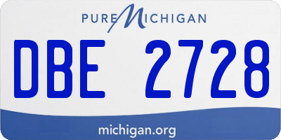 MI license plate DBE2728