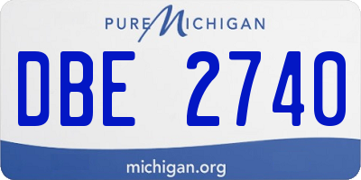 MI license plate DBE2740