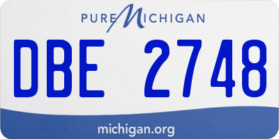 MI license plate DBE2748