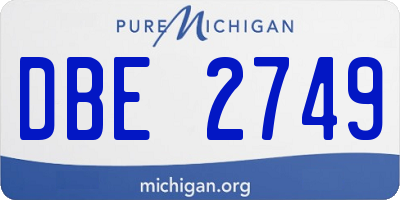 MI license plate DBE2749