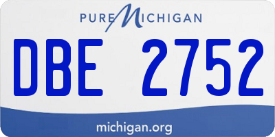 MI license plate DBE2752