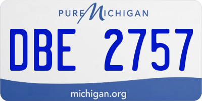 MI license plate DBE2757
