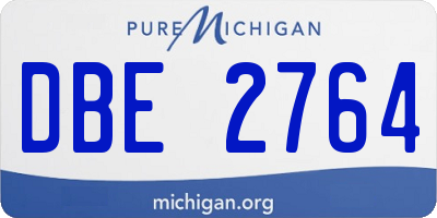 MI license plate DBE2764
