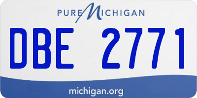 MI license plate DBE2771