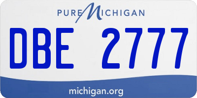 MI license plate DBE2777