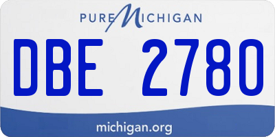 MI license plate DBE2780