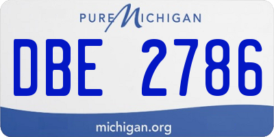 MI license plate DBE2786