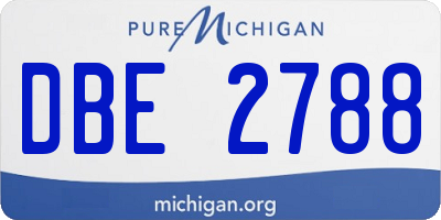 MI license plate DBE2788