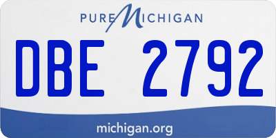 MI license plate DBE2792