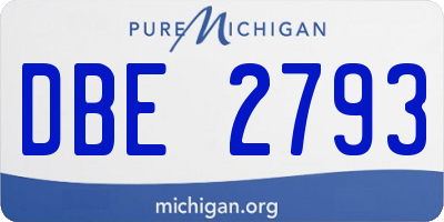 MI license plate DBE2793