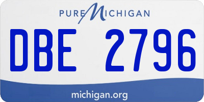 MI license plate DBE2796