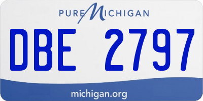 MI license plate DBE2797