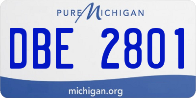 MI license plate DBE2801