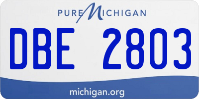 MI license plate DBE2803