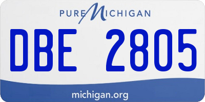MI license plate DBE2805