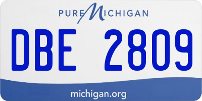 MI license plate DBE2809