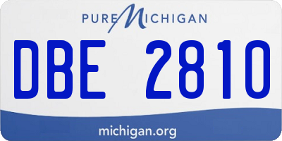 MI license plate DBE2810