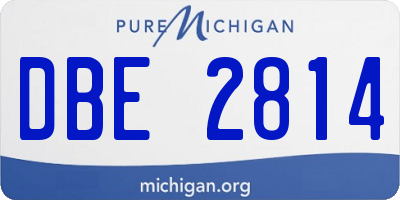 MI license plate DBE2814